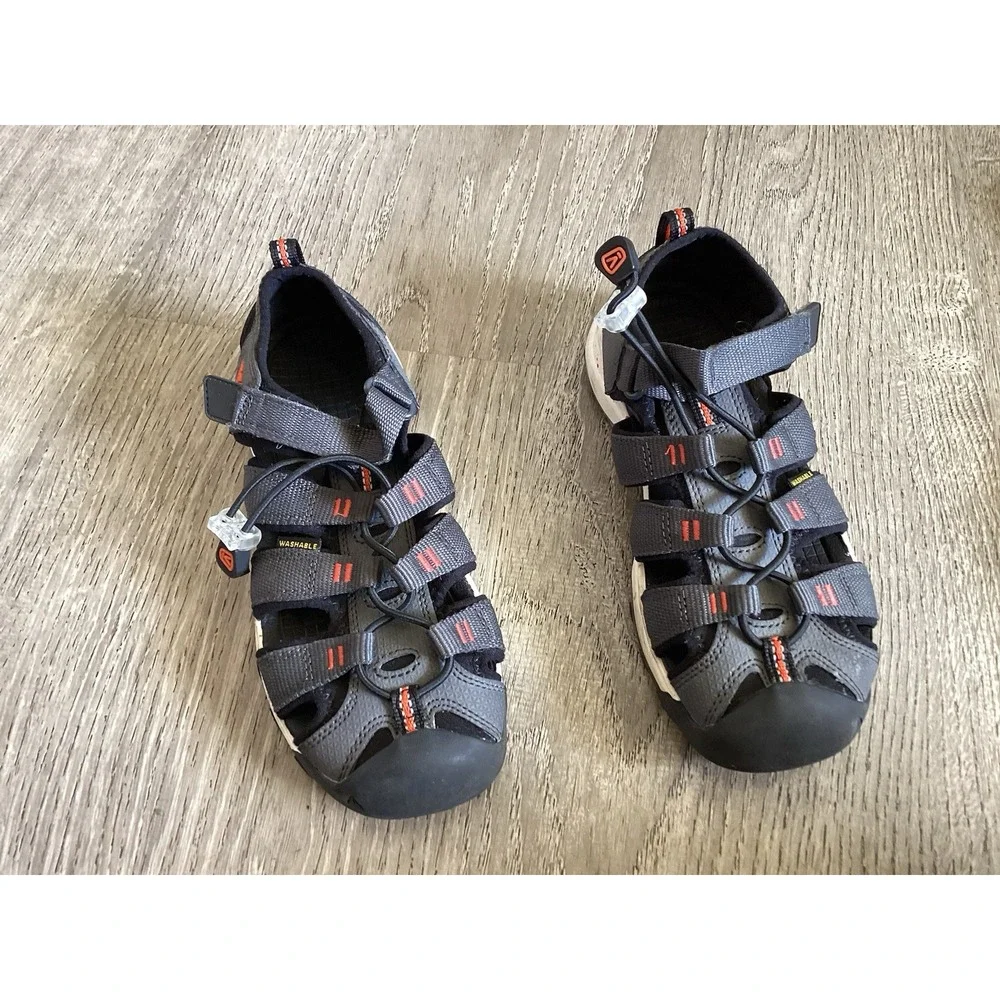 Keen Youth Boys 3 Sandals Newport Neo H2 Magnet Gray Orange Slip On Shoe 1018426